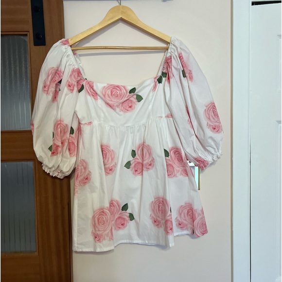 Mini dress with Puff sleeves - Picture 2 of 8